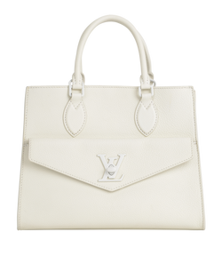 Lock Me Tote, Leather, White, AR0260, 3*